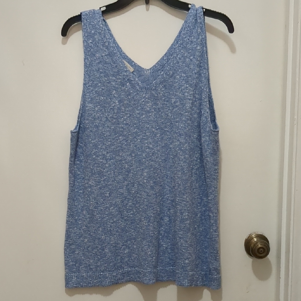 Talbots Blue Sleeveless Knit Top Size XL